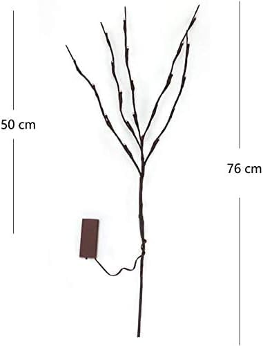 DK177 4 Pack Led Branch Light Battery Operated Lighted Branch Vase Filler Willow Tree Artificial Little Twig Power Golden 30 Inch 20 LED for Home Romantic Decoration (Gold-Warm White)