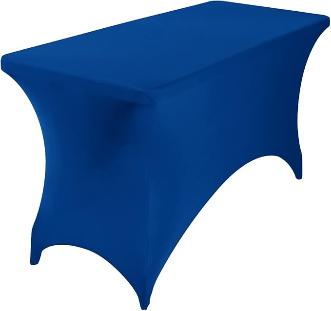 2Pack Spandex Waterproof Table Covers 4ft,Spandex 4ft Waterproof Table Cover for Party,Wedding, Banquet, and Events(Classicbule)