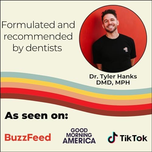 Happy Tooth Natural Teeth Whitening Kit, Strips for Sensitive Teeth, Enamel Safe, Dentist Formulated, Fluoride Free, Natural Ingredients, Gentle Daily Use, 28 Strips, 14 Treatments, Fresh Mint Flavor