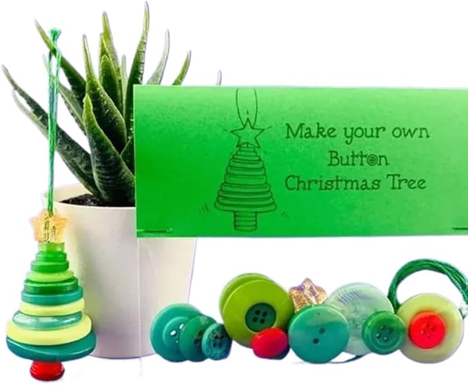 DIY Christmas Button Ornament Making Set - Snowman/Santa/Angel, Fun Holiday Craft Kit for All Ages, Ideal Xmas Tree Hanging Decor & Festive Gifts (30 pcs-C)