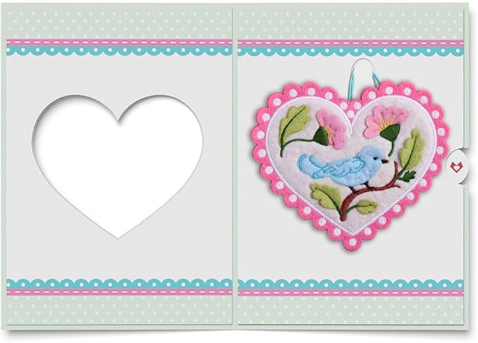 Lovepop Handmade Lively Bluebird HeartFelt Charm Card | Soft Felt Bird Keychain for Wallet, Handbag, Car Key, Home Decor | Ornaments, Bag Charms, Key Ring, Purse Accessories, Gift Toppers