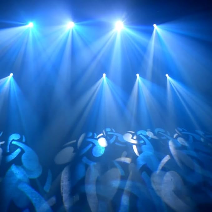 DJCLUB Moving Head Lights LED 100W Spot Effect with 6 Rotating & 7 Gobos 8 Colors Projector 5-Facet Prism by DMX512 Control Stage Lights for Disco Bar Wedding Party