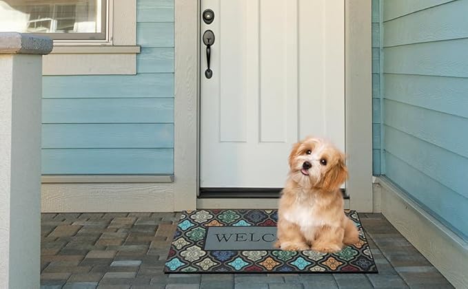Durable Heavy Duty Front Door Mat - 24"x36" Large Outdoor Welcome Mat Non-Slip Rubber Entrance Door Mat Apply to Home High Traffic Area,Porch, Patio, Farmhouse,Entryway Floor Mats
