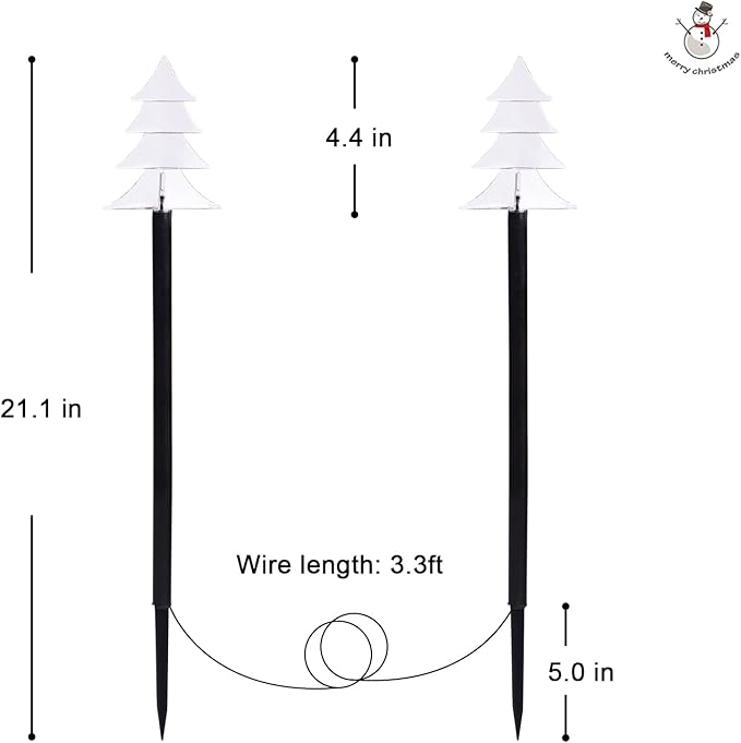 Christmas Solar Pathway Lights Outdoor Decorations,Xmas Tree Lights Waterproof Led Garden Stake Light for Walkway Yard Lawn Porch Holiday Decor 5-Pack (Small Tree, 5 Pack)