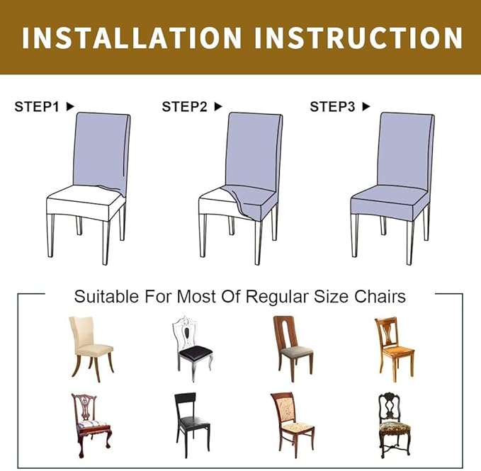 4 Pcs Dining Chair Covers Stretch Spandex Slipcovers Purple Marble Gold Inlay Removable Washable Dining Room Seat Cover Cushion Protector for Home Hotel Banquet Decor Abstract Geometric Stripes