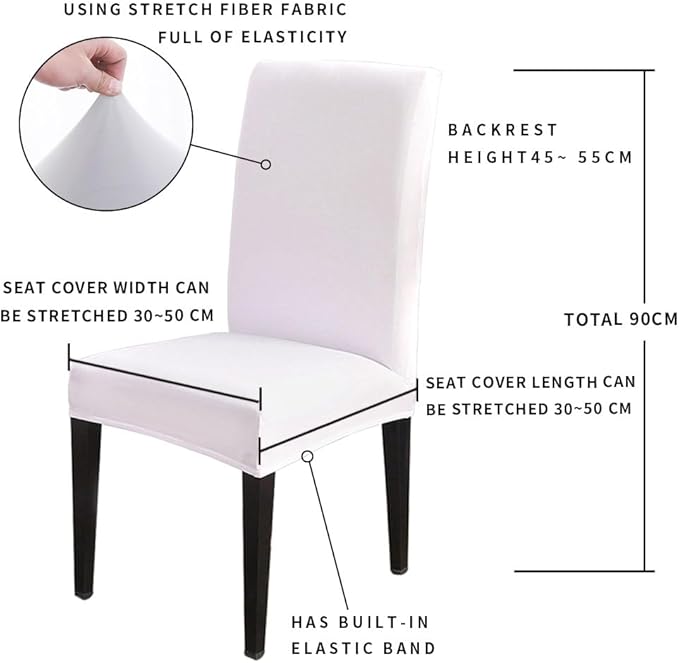 6 Pcs Dining Chair Covers Stretch Spandex Slipcovers Halloween Horror Bloody Handprint Removable Washable Dining Room Seat Cover Cushion Protector for Home Hotel Banquet Decor Red Blood White