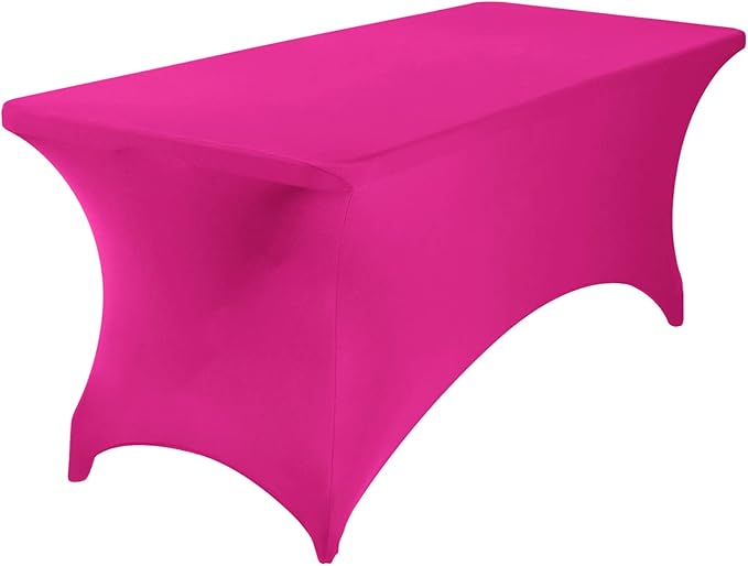 2Pack Spandex Waterproof Table Covers 6ft,Spandex 6ft Waterproof Table Cover for Party,Wedding, Banquet, and Events(Fuchsia)
