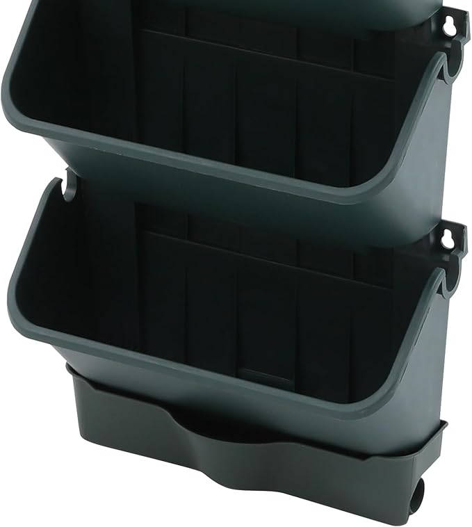 18 Pots Self-Watering Vertical Wall Planter, 39.4โL x 39.4โH Stackable Plastic Wall-Mounted Plant Grow Pots, Wall Hang Garden Planter Outdoor Indoor for Herbs Flowers Strawberries (Green)