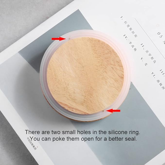 Sweejar Kitchen Canisters Ceramic Food Storage Jar Set, Stackable Containers with Airtight Seal Wooden Lid for Serving Ground Coffee, Tea, Herbs, Grains, Sugar, Salt - Set of 4(Gray)