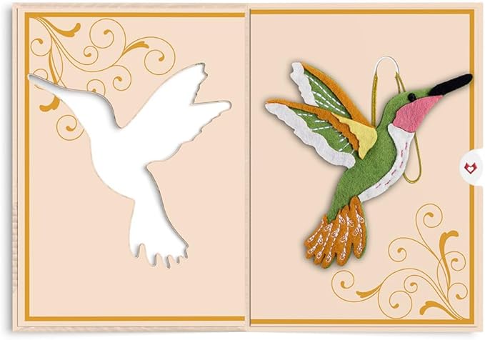 Lovepop Handmade Serene Hummingbird HeartFelt Charm Card | Soft Felt Bird Keychain for Wallet, Handbag, Car Key, Home Decor | Ornaments, Bag Charms, Key Ring, Purse Accessories, Gift Toppers