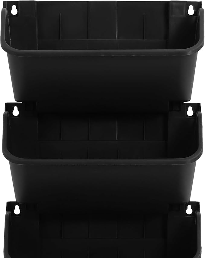 18 Pots Self-Watering Vertical Wall Planter, 39.4โL x 39.4โH Stackable Plastic Wall-Mounted Plant Grow Pots, Wall Hang Garden Planter Outdoor Indoor for Herbs Flowers Strawberries (Black)