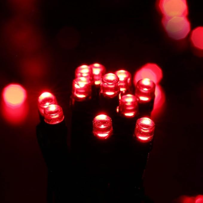 Joomer Red Solar Christmas Lights, 2 Pack Total 144FT 400 LED 8 Modes Waterproof Solar Christmas Lights Outdoor for Garden Yard Patio Christmas Decoration