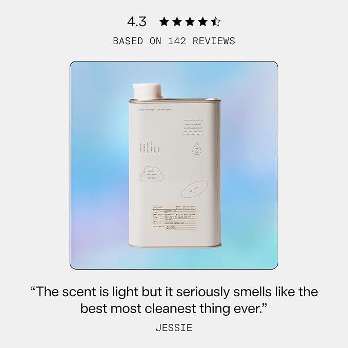 DedCool Liquid Laundry Dedtergent (Milk, 32 fl oz) Luxurious Fragrance, Scented, Removes Stains, Ideal for 60 Washes, Infused with Natural Essential Oils, Vegan, Non-Toxic, Cruelty & Dye Free