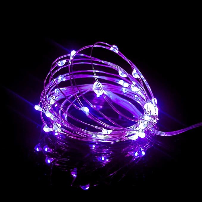 XINKAITE Led String Lights Waterproof 32.8ft led Fairy Lights Battery Operated for Wedding, Home, Garden, Party, Christmas Decoration, Purple