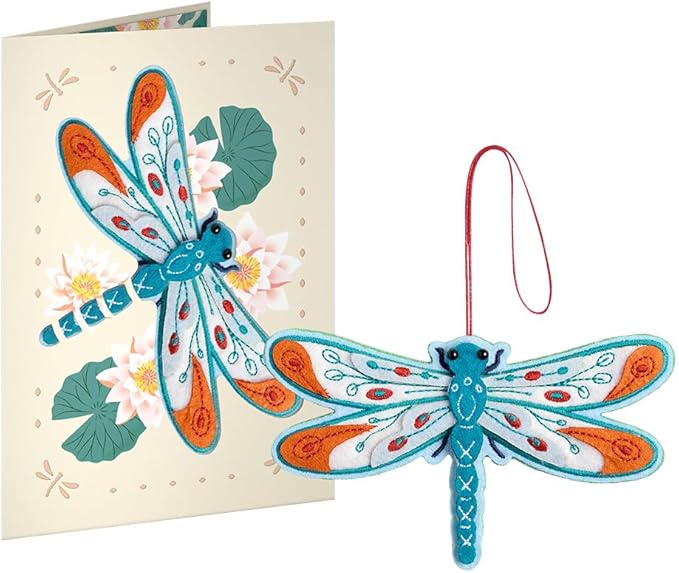 Lovepop Handmade Peaceful Dragonfly HeartFelt Charm Card | Soft Felt Keychain for Wallet, Handbag, Car Key, Home Decor | Ornaments, Bag Charms, Key Ring, Purse Accessories, Gift Toppers