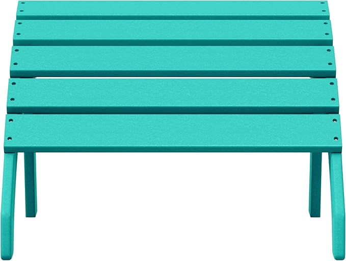 WestinTrends Dylan Outdoor Patio HDPE Adirondack Ottoman Footrest, Turquoise