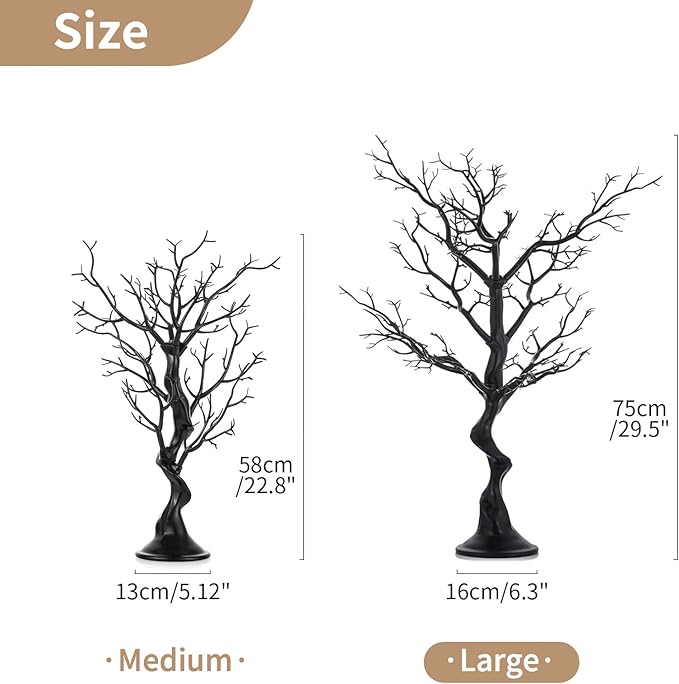 NUPTIO Halloween Artificial Tree Branch: 30"/76cm Tall Branch Manzanita Christmas Decoration Centerpiece Wedding Centerpieces for Tables Black Tree Branches Ornament (1 Pc)