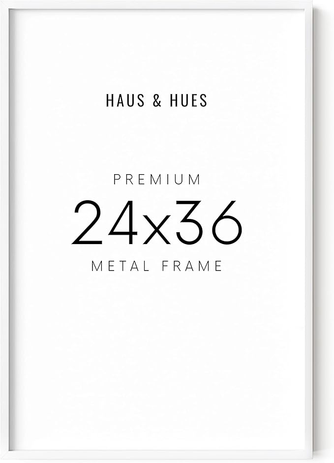HAUS AND HUES 24x36 White Poster Frame - 24x36 Inch White Aluminum Frame for Large Photos