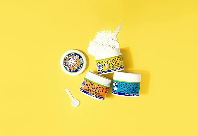 Gran's Remedy Scented Foot Powder - Effective Odor Eliminator & Moisture Absorbing Shoe Deodorizer for Shoes and Feet - Travel Size Freshness - Citrus