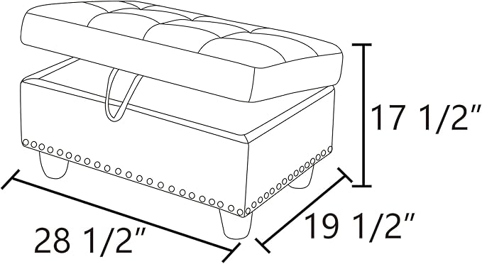 Ottoman Rectangular Storage Ottoman Bench, Footrest Stool Footstool with Lid for Living Room, Bedroom, Entryway, Brown, 28.5"x19.5"x17.5"