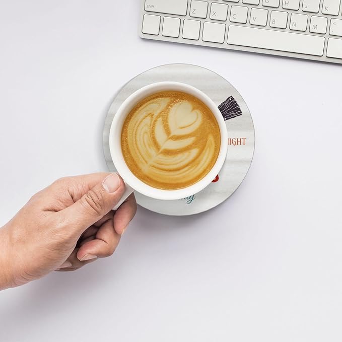 6 PCS Halloween Coasters with Metal Holder and Cork Base Ceramic Drink Coasters Absorbent Cup Mat Non-Slip for Home Kitchen Office Table Decor, 4 Inch Halloween 1