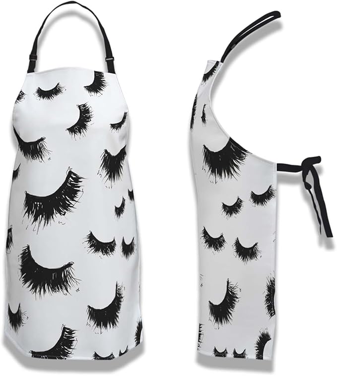 Kitchen Aprons for Women False Eyelashes Art Sketch Chef Apron for Women for Cooking Restaurant BBQ Painting Crafting Gardening 27” (W) x 31” (H), Waterproof Aprons