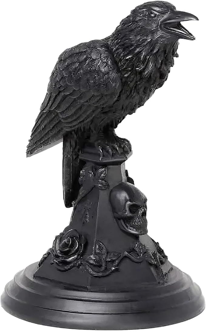 Halloween Decoration Candleholder Gothic Decor Black Candlestick Holder, Resin Ornament, Home Desktop Decoration, Christmas Decor, Party Favors, Dense Room Decor (Crow)