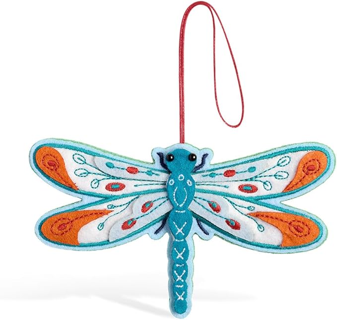 Lovepop Handmade Peaceful Dragonfly HeartFelt Charm Card | Soft Felt Keychain for Wallet, Handbag, Car Key, Home Decor | Ornaments, Bag Charms, Key Ring, Purse Accessories, Gift Toppers