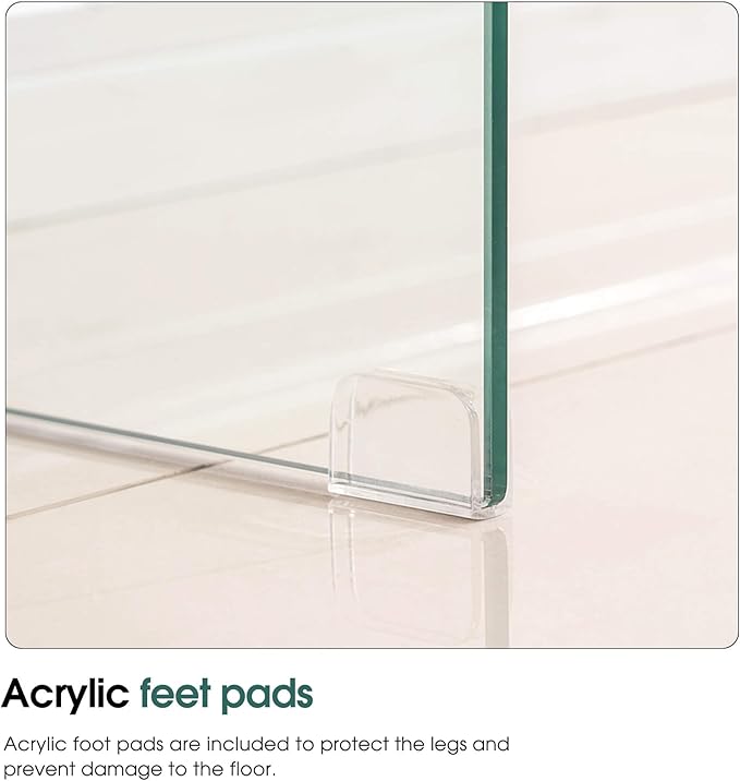 ivinta Glass Console Table with Storage, 39.4" Modern Sofa Table for Living Room, Foyer, Hallway, Bedroom 5101 (Dark Brown)