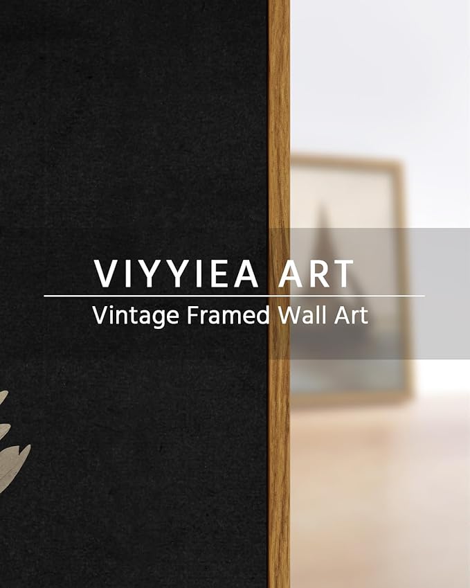 VIYYIEA Framed Canvas Wall Art Home Decor Swan Art Wall Decorations Prints Grace Swan Painting Pictures Rustic Bathroom Wall Decor Farmhouse Home Decor for Living Room Bedroom Office Decor 12x16in
