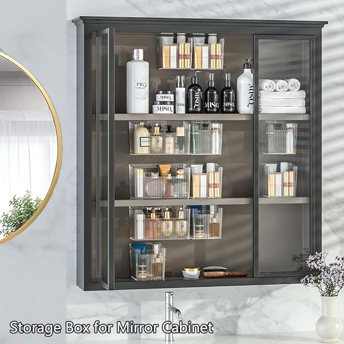2 Piece Cabinet Door Organizer,Self Adhesive Kitchen Cabinet Organizer,Cabinet Door Storage Box for Bathroom/Kitchen/Living room,Storage shelf rv must haves. (Large+Small)