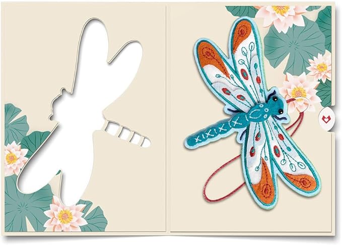Lovepop Handmade Peaceful Dragonfly HeartFelt Charm Card | Soft Felt Keychain for Wallet, Handbag, Car Key, Home Decor | Ornaments, Bag Charms, Key Ring, Purse Accessories, Gift Toppers