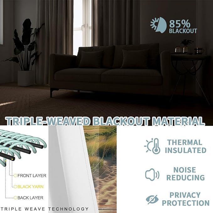 Landscape Blackout Curtains for Girls Boys Home Decor, Cow Sunset Grassland Mountain Natural Scenery Grommet Thermal Insulated Drapes Darkening Window Curtain for Bedroom Living Room, 72 x 63 Inch