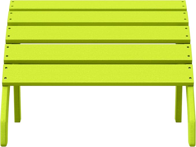 WestinTrends Dylan Outdoor Patio HDPE Adirondack Ottoman Footrest, Lime