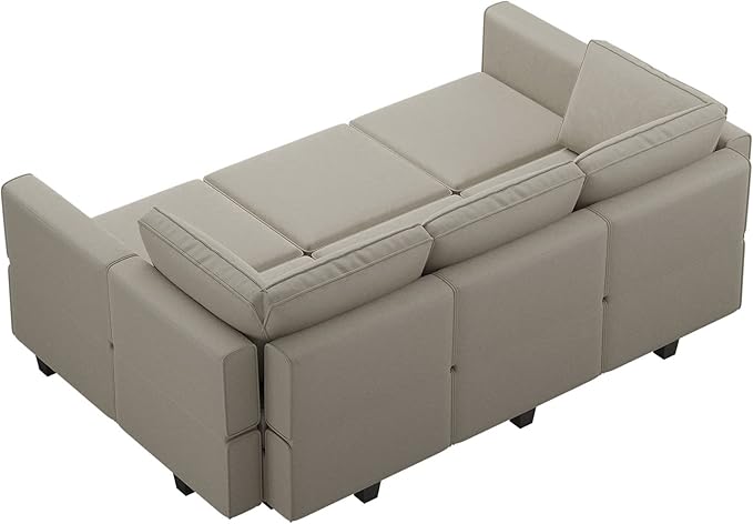 Belffin Modular Velvet Sectional Sofa with Chaise Lounge Sectional Sleeper Sofa with Storage Chaise Bed Couch for Living Room Grey
