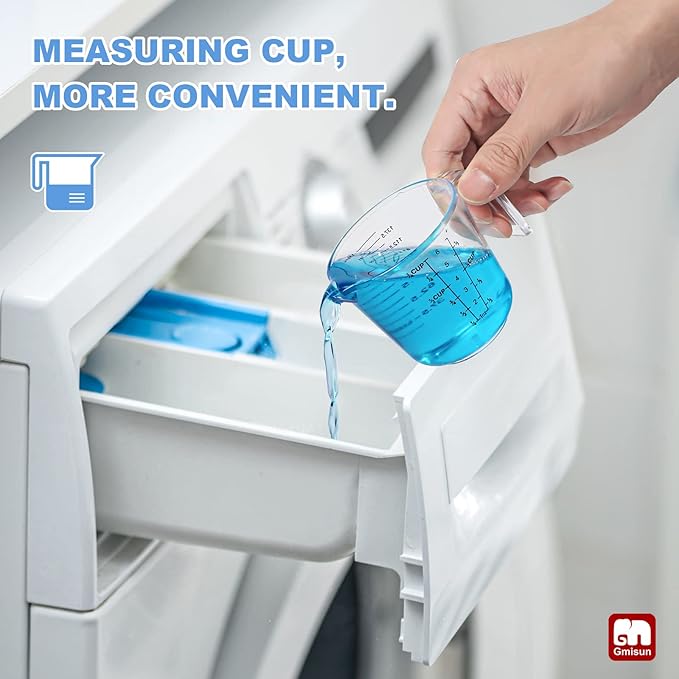 GMISUN Laundry Detergent Dispenser, 2 Pack Liquid Laundry Soap Dispenser, 64oz Storage Container for Farmhouse Laundry Room Decor, Liquid Bottle Organizer for Detergent/Softener/Bleach