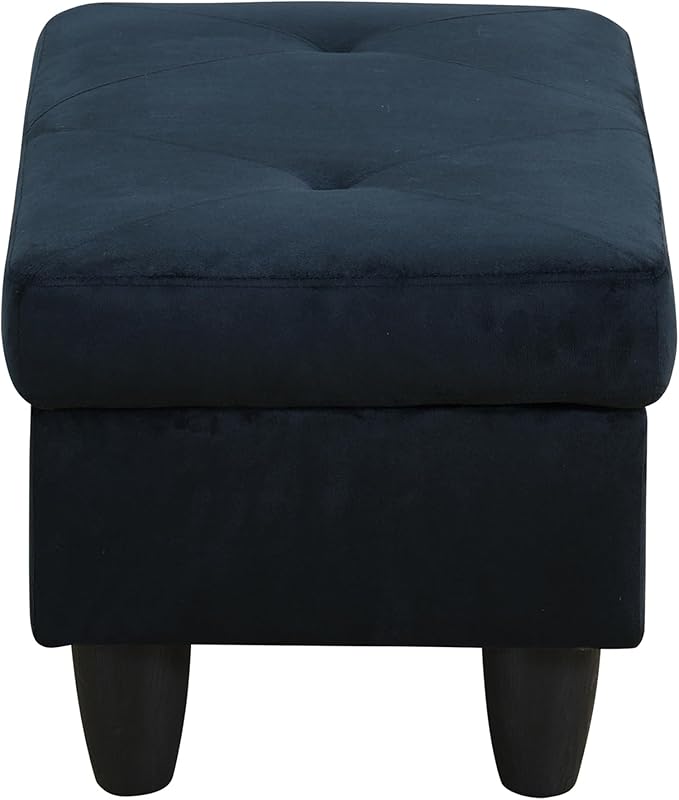 Ottoman Rectangular Storage Ottoman Bench, Flannel Footrest Stool Footstool with Lid for Living Room, Bedroom, Entryway, Brown, 28.5"x19"x17.5"