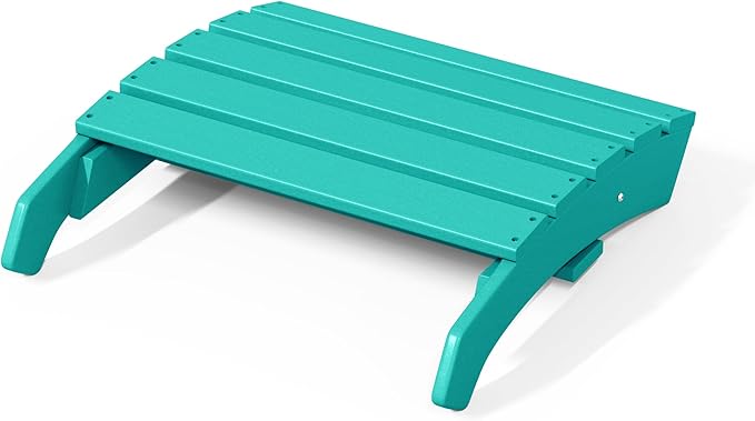 WestinTrends Dylan Outdoor Patio HDPE Adirondack Ottoman Footrest, Turquoise