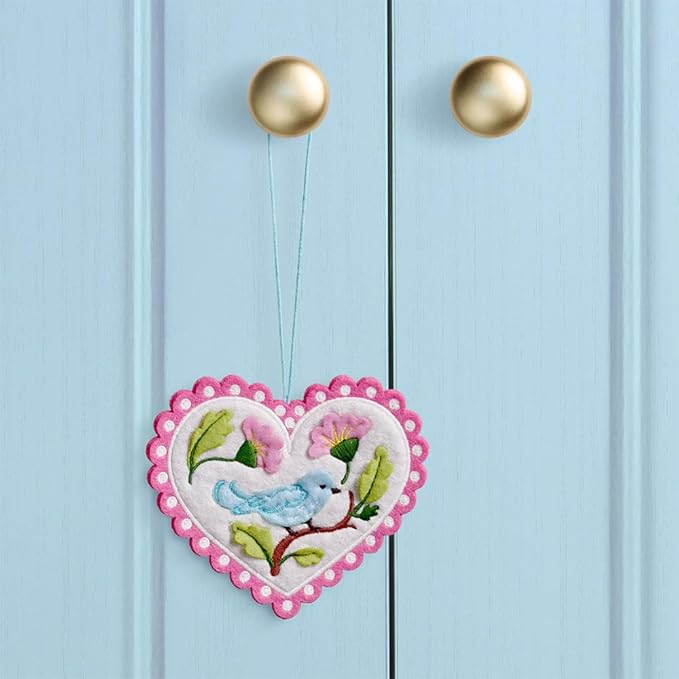 Lovepop Handmade Lively Bluebird HeartFelt Charm Card | Soft Felt Bird Keychain for Wallet, Handbag, Car Key, Home Decor | Ornaments, Bag Charms, Key Ring, Purse Accessories, Gift Toppers