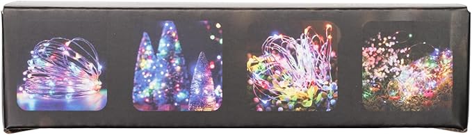 4 x Fairy Lights Battery Operated 8 Lighting Modes,50LEDs,16.4Ft/5 Meters Silver Wire String Lights,Timer Function,and Remote Control.for Christmas,Party,Wedding,Decorative Lighting