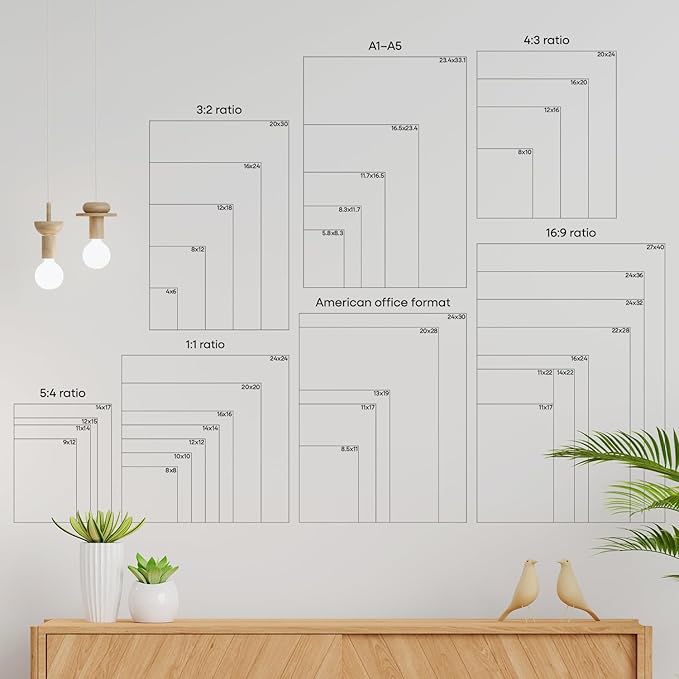 Homeforia Bronze 24x30 Picture Frame, High End Metal Poster Frame with Mat 18x24, Tempered Glass, Wall Hook Included