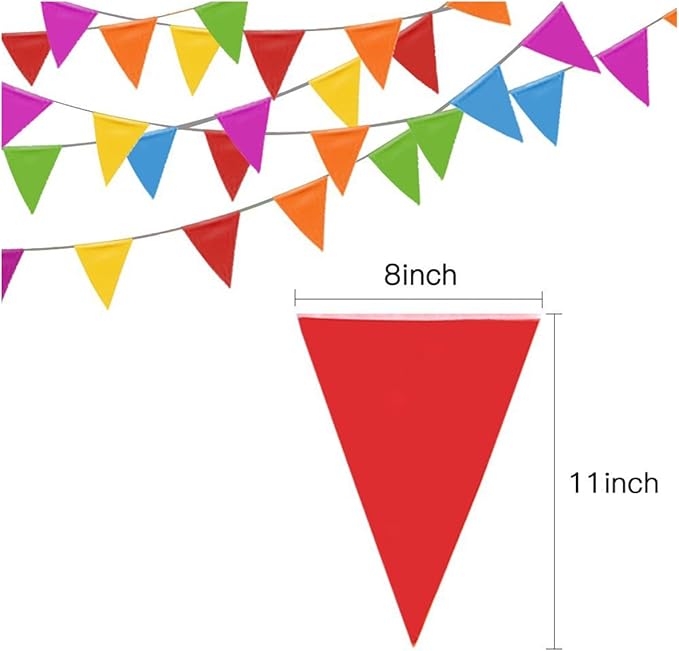 1000ft Multicolor Pennant Banners String Bunting Flag Banner,Nylon Fabric Decorations Flags for Festival Party Celebration Eventsyard Picnics - 600pcs Nylon Fabric Decorations Flags