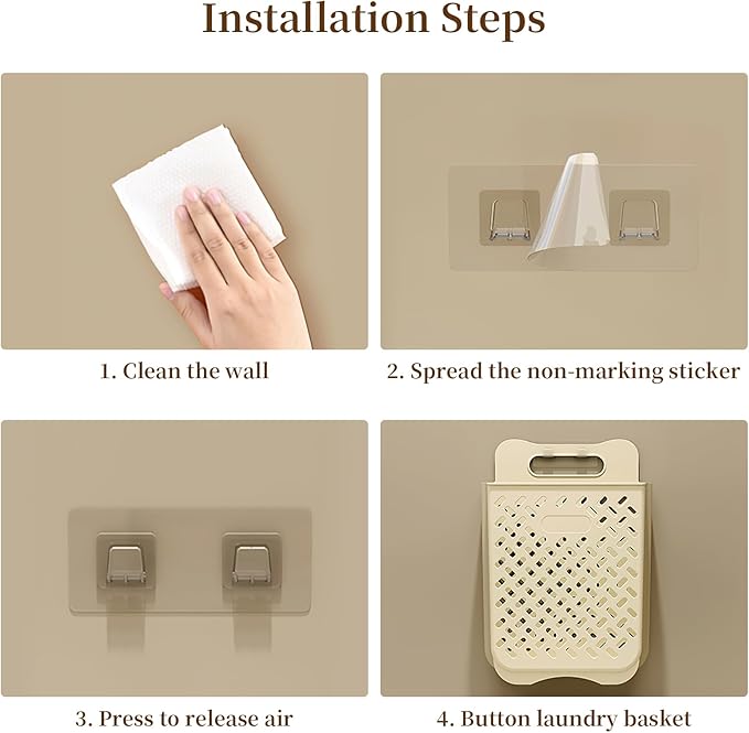 Laundry Basket Hamper,Hanging Wall Collapsible Laundry with Handle,Space-Saving Foldable Storage Dirty Washer Organizer Bin Multi-function Container Waterproof Durable,Set of 2(XL&M)