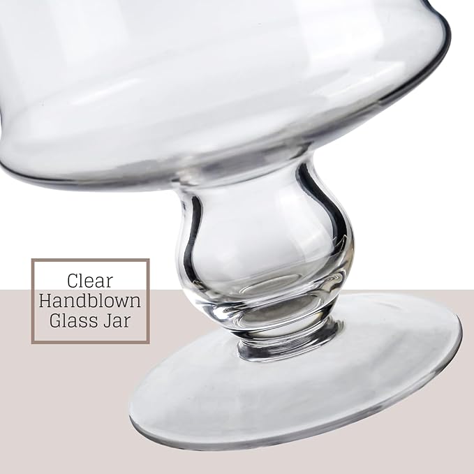 Diamond Star Clear Glass Apothecary Jar Decorative Candy Buffet Jars Elegant Glass Storage Containers (Height: 12" Body: 6")