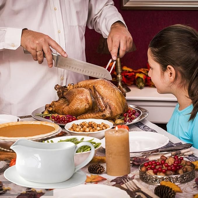 17oz Gravy Boat with Saucer Stand, Set of 1, Ceramic Sauce Boat with Tray for Salad Dressings,ketchup, Creamer, Broth, Black Pepper, White