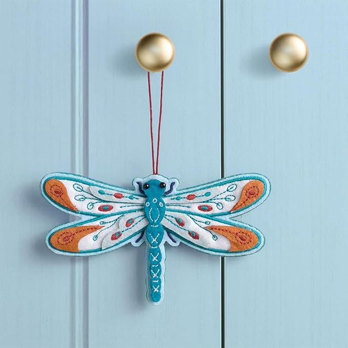 Lovepop Handmade Peaceful Dragonfly HeartFelt Charm Card | Soft Felt Keychain for Wallet, Handbag, Car Key, Home Decor | Ornaments, Bag Charms, Key Ring, Purse Accessories, Gift Toppers