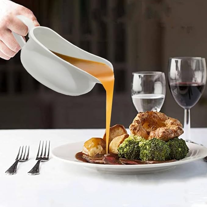 17oz Gravy Boat with Saucer Stand, Set of 1, Ceramic Sauce Boat with Tray for Salad Dressings,ketchup, Creamer, Broth, Black Pepper, White