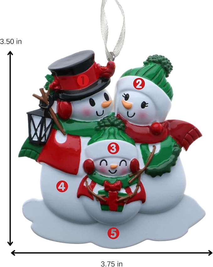 2025 Family Christmas Ornament β Personalized Ornament for Families β Custom Snowman Family Ornament β Holiday Tree Decoration Keepsake Gift (Family of 3)