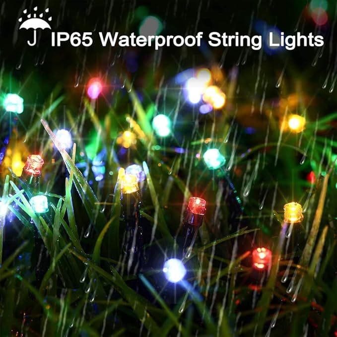 Joomer Solar Christmas Lights Outdoor, 4 Pack Total 156FT 400LED 8 Lighting Modes Solar String Light Waterproof Fairy Tree Lighted for Garden Yard Patio Christmas Decoration (Multicolor)
