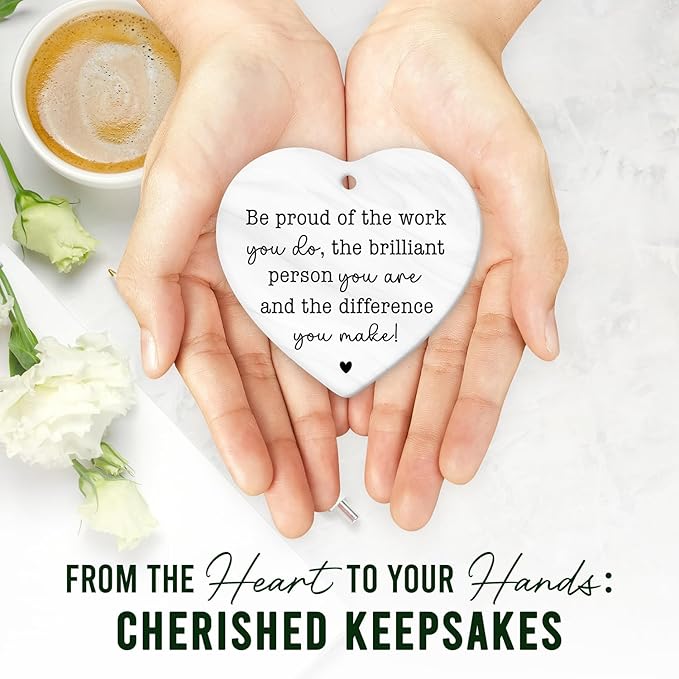 HEXMOZ Thank You Gifts - Appreciation Gifts for Women Men Coworkers Boss Teacher Nurse Mom - Retirement Farewell Leaving Going Away Gift Ideas - Be Proud of The Work You Do Christmas Ornament 2025